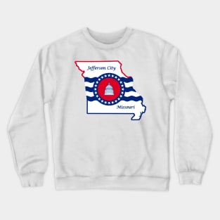 Jefferson City Missouri Flag State Outline Crewneck Sweatshirt